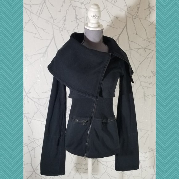 lululemon athletica Jackets & Blazers - Lululemon Black French Terry Full Zip Over The Top Jacket